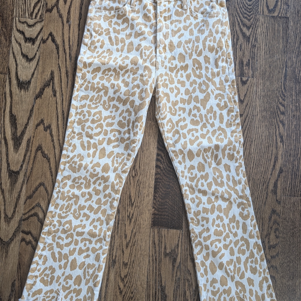 MOTHER Tan and Cream Patterned Pants